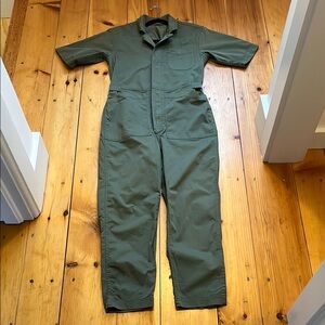 Alex Mill Standard Short Sleeve Jumpsuit - Olive Green, Size S